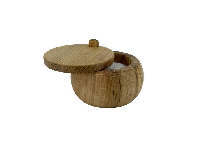 Saleiro - Gewürz - & Salzbehälter aus Holz, rund