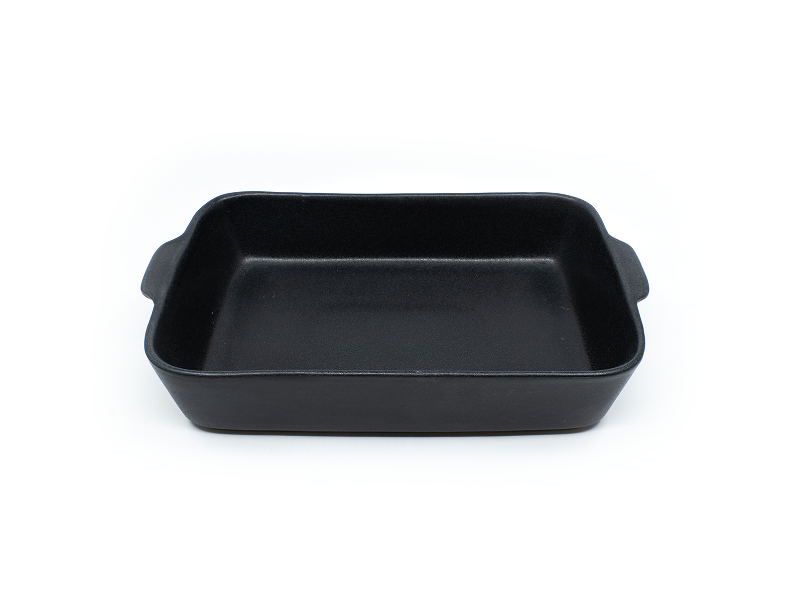 Handgemachte Keramik Ofenform aus Portugal (schwarz-matt)