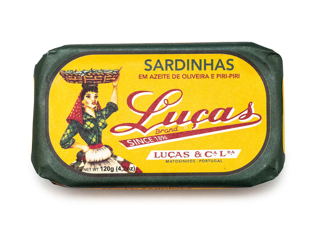 Luças - Sardines à l'huile d'olive & Piri-Piri (piquant), 120 gr
