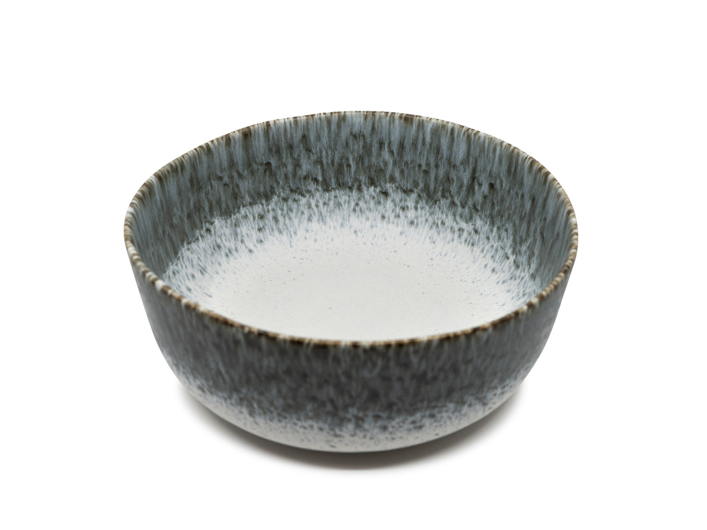 Anoitecer - XL Salatschale grau-weiss gesprenkelt