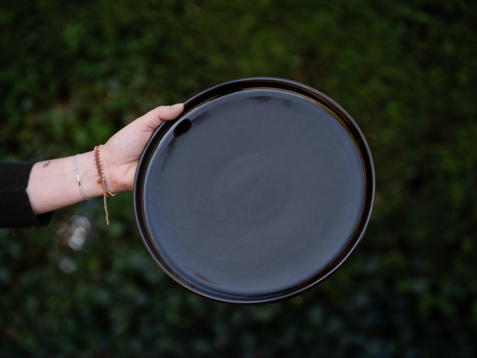 Mar à Noite - Teller gross Ø 26 schwarz glanz