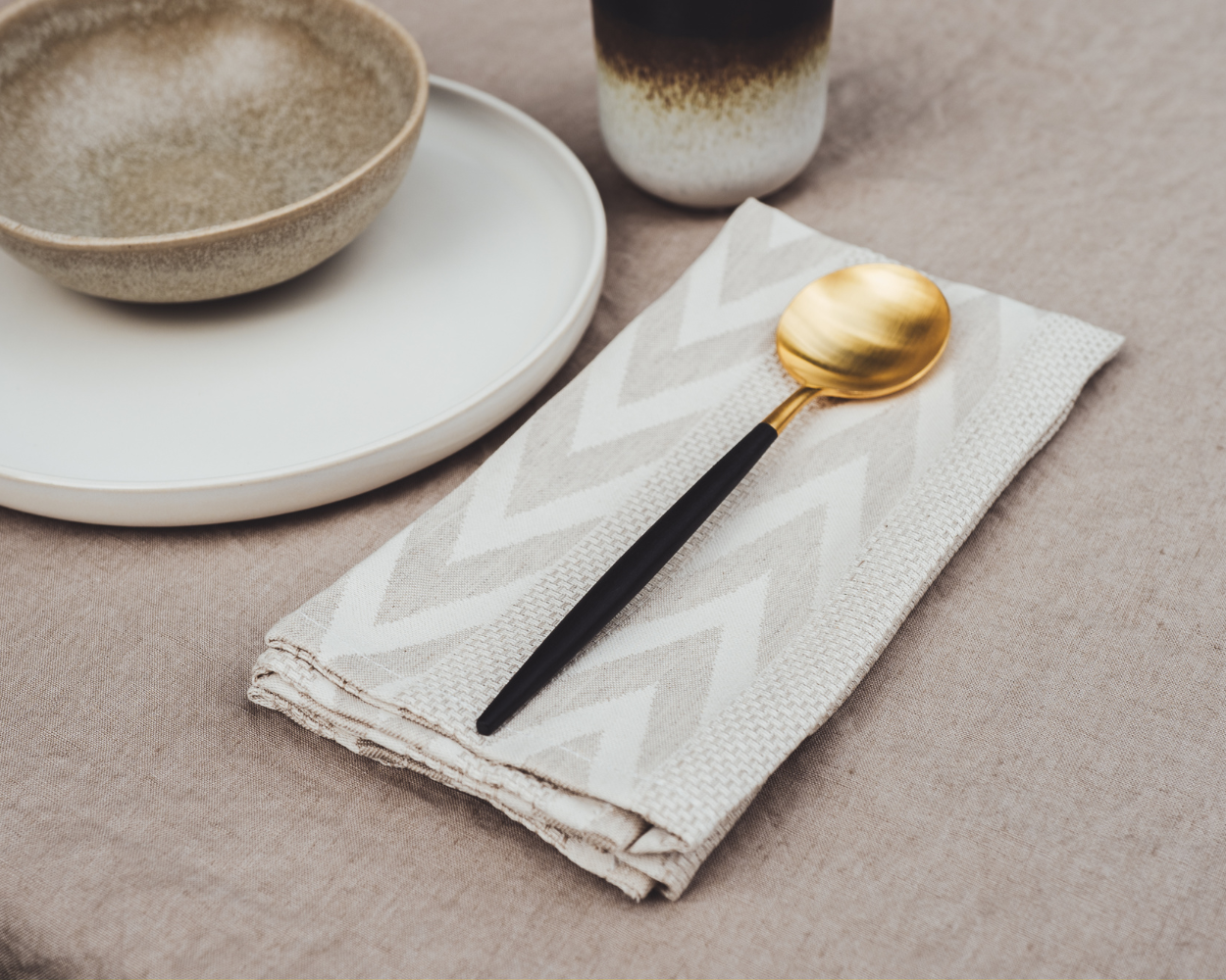 Onda - Serviettes en tissu 2-pack 45 x 45 beige