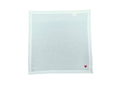 Aida Home Coraçao - Stoffserviette 45 x 45 weiss-rot