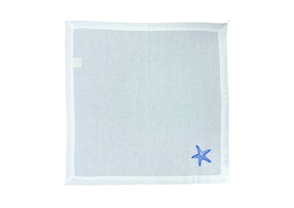 Aida Home Seestern - Stoffserviette 45 x 45 weiss-blau