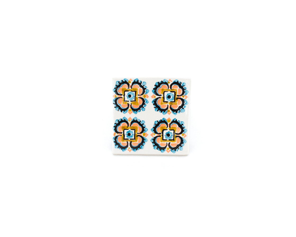 Azulejo Boho Quatro Flores - Dessous de plat 10 cm