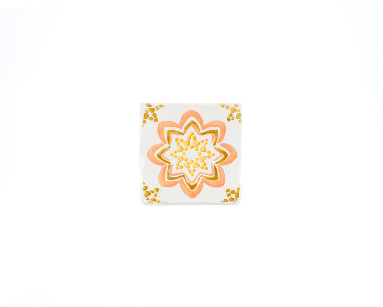 Azulejo Boho Laranja - Untersetzer 10 cm