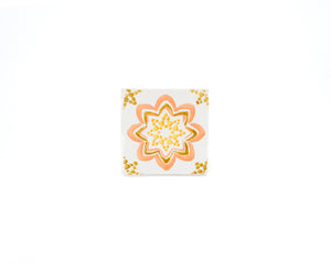 Azulejo Boho Laranja - Untersetzer 10 cm