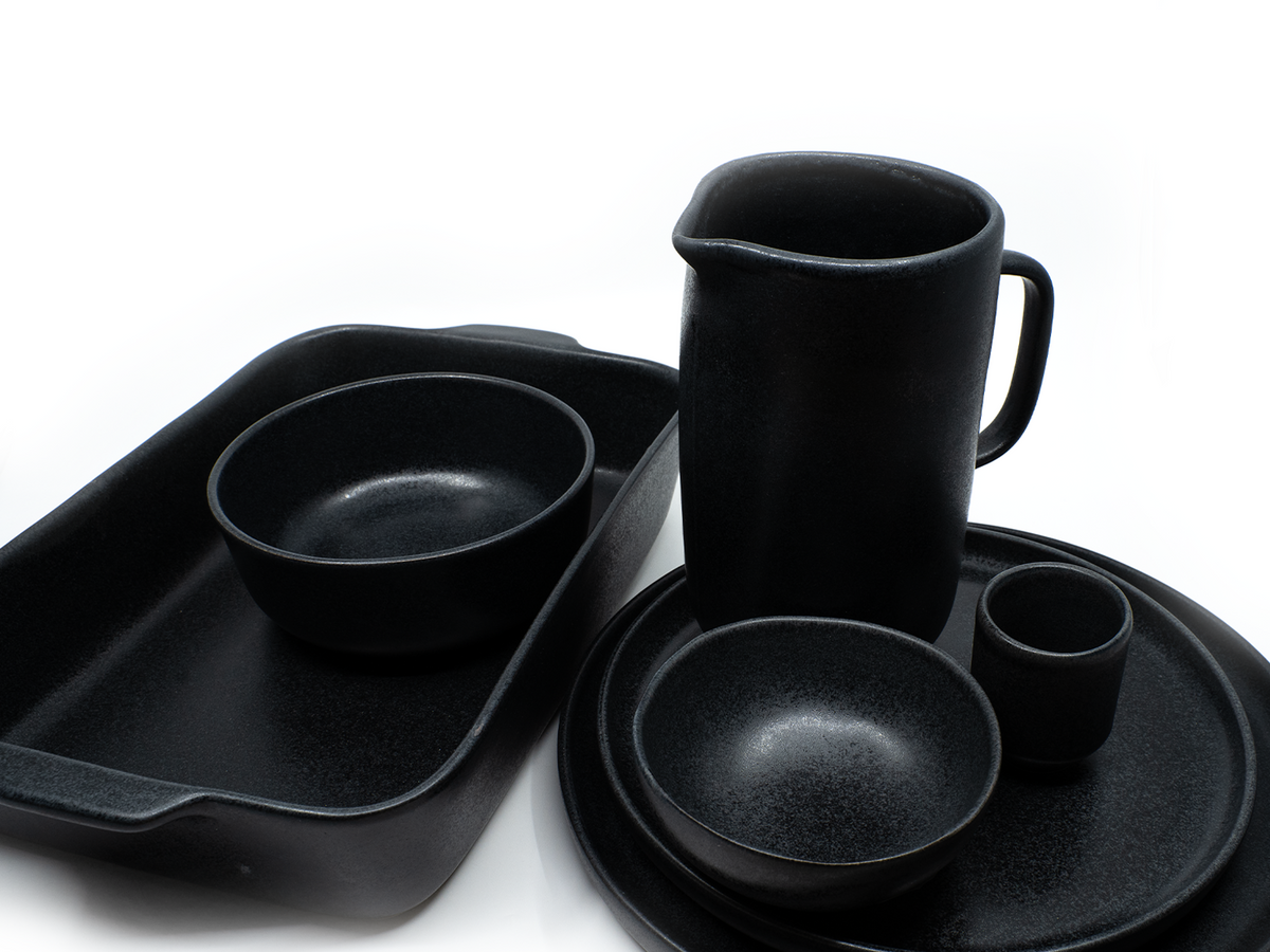 Handgemachter Espressobecher (schwarz-matt) Keramik aus Portugal