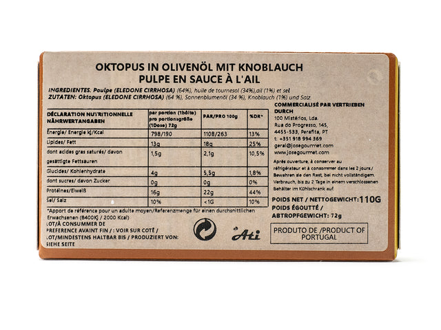 Jose - Tintenfisch in Knoblauchsauce, 110 gr