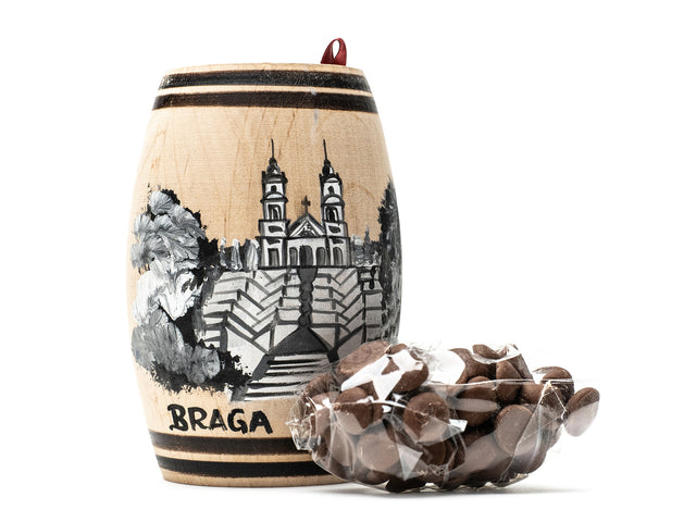 Braga - Minifass mit Schokolade, handbemalt