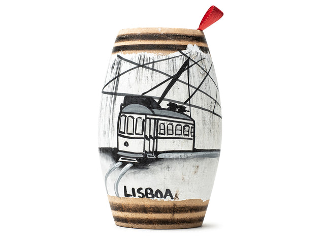 Lisboa - Minifass mit Schokolade, handbemalt
