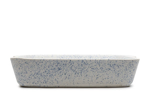 Azul Manchado - Grand plat à four bleu-blanc moucheté