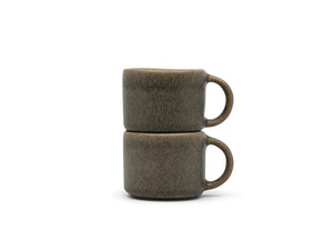 Cru - Tasse à espresso avec anse taupe
