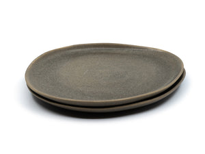 Cru - Assiette grande ovale taupe