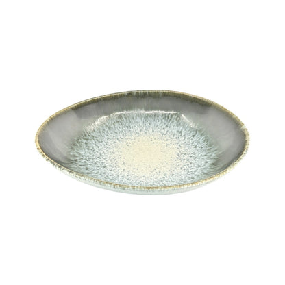 Anoitecer - Pastaschale oval grau-weiss gesprenkelt