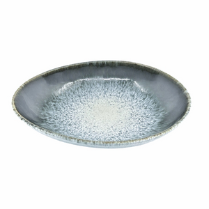 Anoitecer - Pastaschale oval grau-weiss gesprenkelt