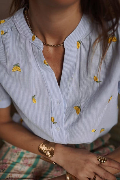 DIE SCHMIEDE - In April 1986 Short Sleeve Blouse Lemon