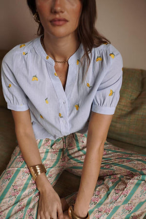 DIE SCHMIEDE - In April 1986 Short Sleeve Blouse Lemon