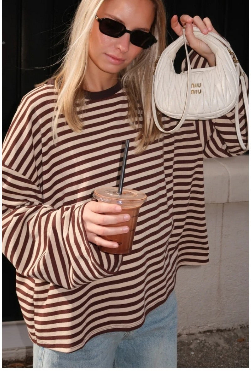 Gestreiftes Longshirt - Oversized