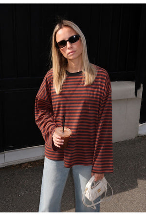 Gestreiftes Longshirt - Oversized