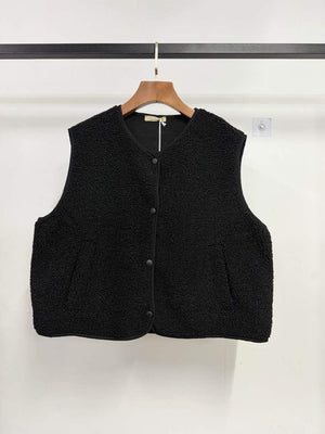 Flauschige Fleece Weste - Erdtöne