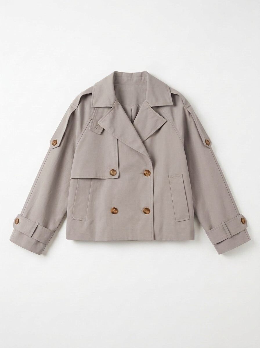 Kurzer trench coat - beige